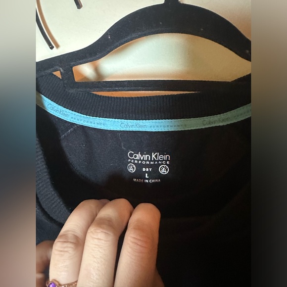 Calvin Klein Performance Fleece-Lined Black Pull Over Sweatshirt Size Large - Picture 4 of 8